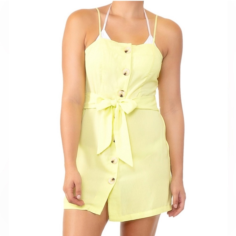 Miken swim coverup dress tie-waist button-front Size Large